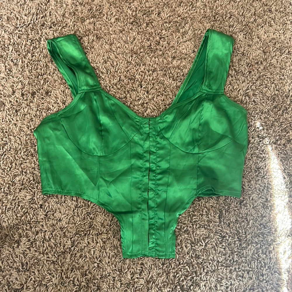 PLT satin corset top